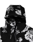 Dolce & Gabbana Black Wool Floral Printed Men Hooded Jacket