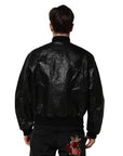 Dolce & Gabbana Black Logo Plaque Bomber Full Zipper Jacket