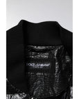Dolce & Gabbana Black Logo Plaque Bomber Full Zipper Jacket