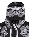 Dolce & Gabbana Black Bandana Print Hooded Bomber Jacket