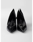 Prada Black Brushed Leather Pumps