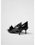 Prada Black Brushed Leather Pumps
