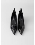 Prada Black Brushed Leather Pumps