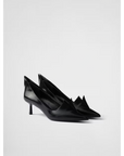 Prada Black Brushed Leather Pumps
