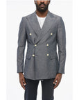 Nino Danieli Side Vents Peak Lapel Double Breasted Blazer