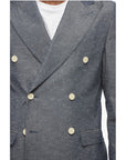 Nino Danieli Side Vents Peak Lapel Double Breasted Blazer