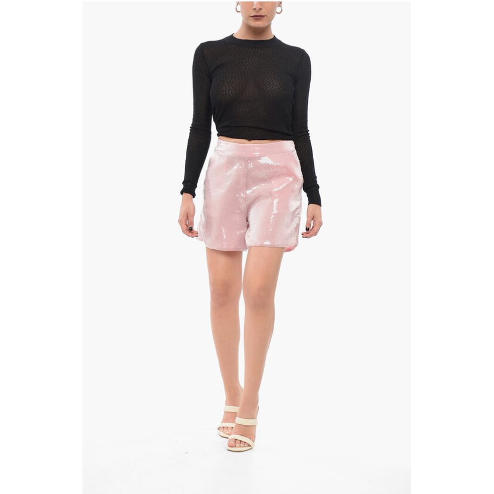 Federica Tosi Allover Sequined High-Waisted Shorts