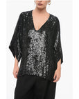 Parosh Long Sleeved Top With Allover Sequins