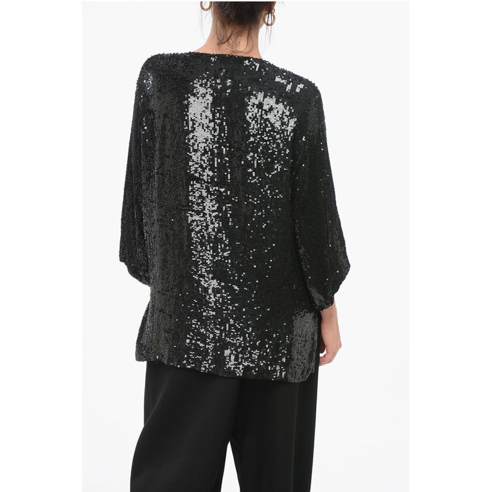 Parosh Long Sleeved Top With Allover Sequins