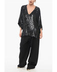 Parosh Long Sleeved Top With Allover Sequins