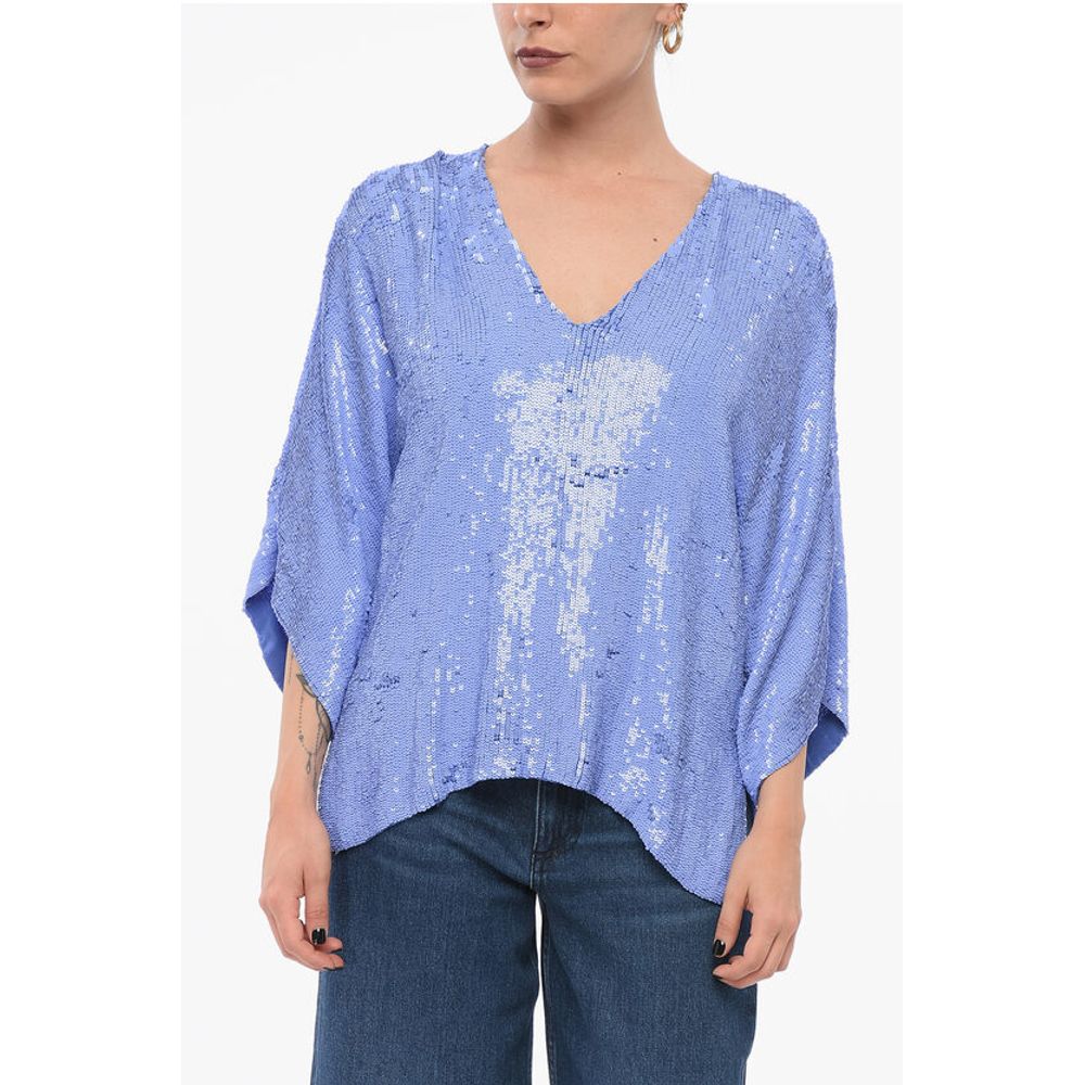 Parosh Long Sleeved Top With Allover Sequins