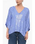 Parosh Long Sleeved Top With Allover Sequins