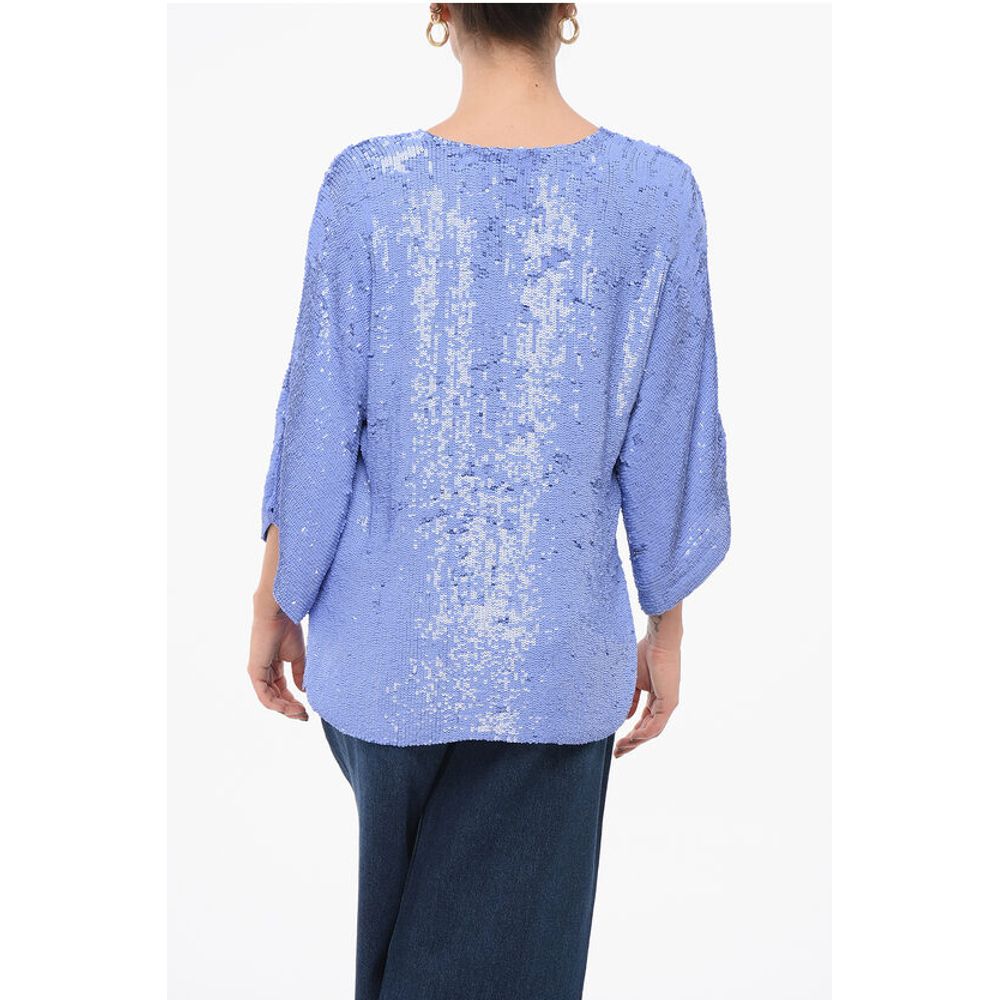 Parosh Long Sleeved Top With Allover Sequins