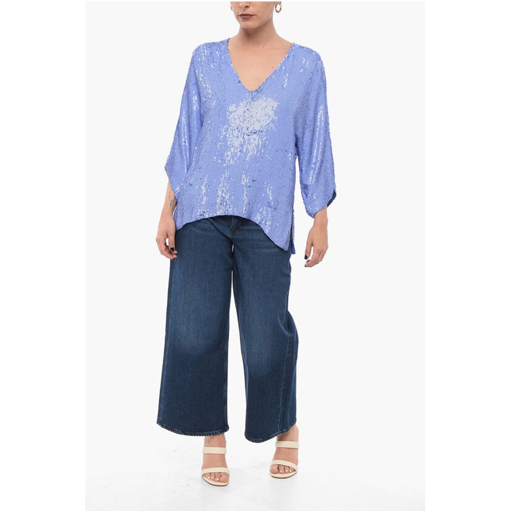 Parosh Long Sleeved Top With Allover Sequins
