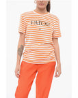 Patou Awning Striped Cotton T-Shirt with Printed Logo