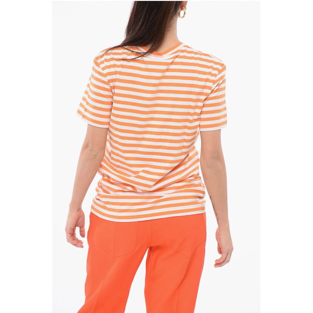 Patou Awning Striped Cotton T-Shirt with Printed Logo