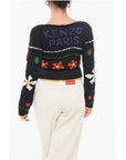 Kenzo Jacquard Cotton Blend Crop Sweater
