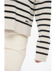 Ami Alexandre Mattiussi Crew Neck Cotton Blend Sweater with Awning Stripes