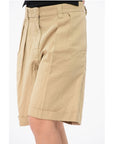 Aspesi Double-pleated Linen Blend Shorts