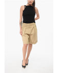 Aspesi Double-pleated Linen Blend Shorts