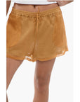 Super Blond Chiffon Pleated Shorts