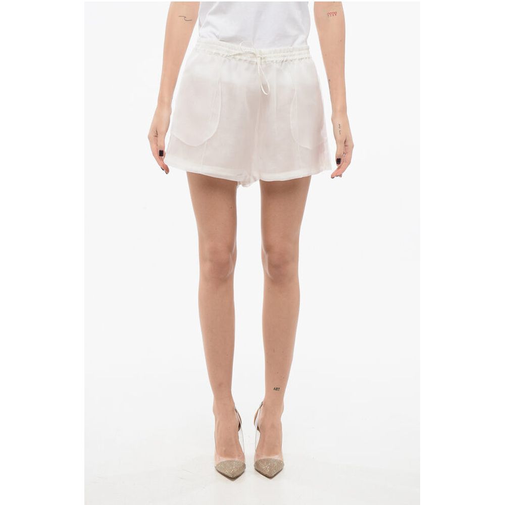 Super Blond Chiffon Pleated Shorts