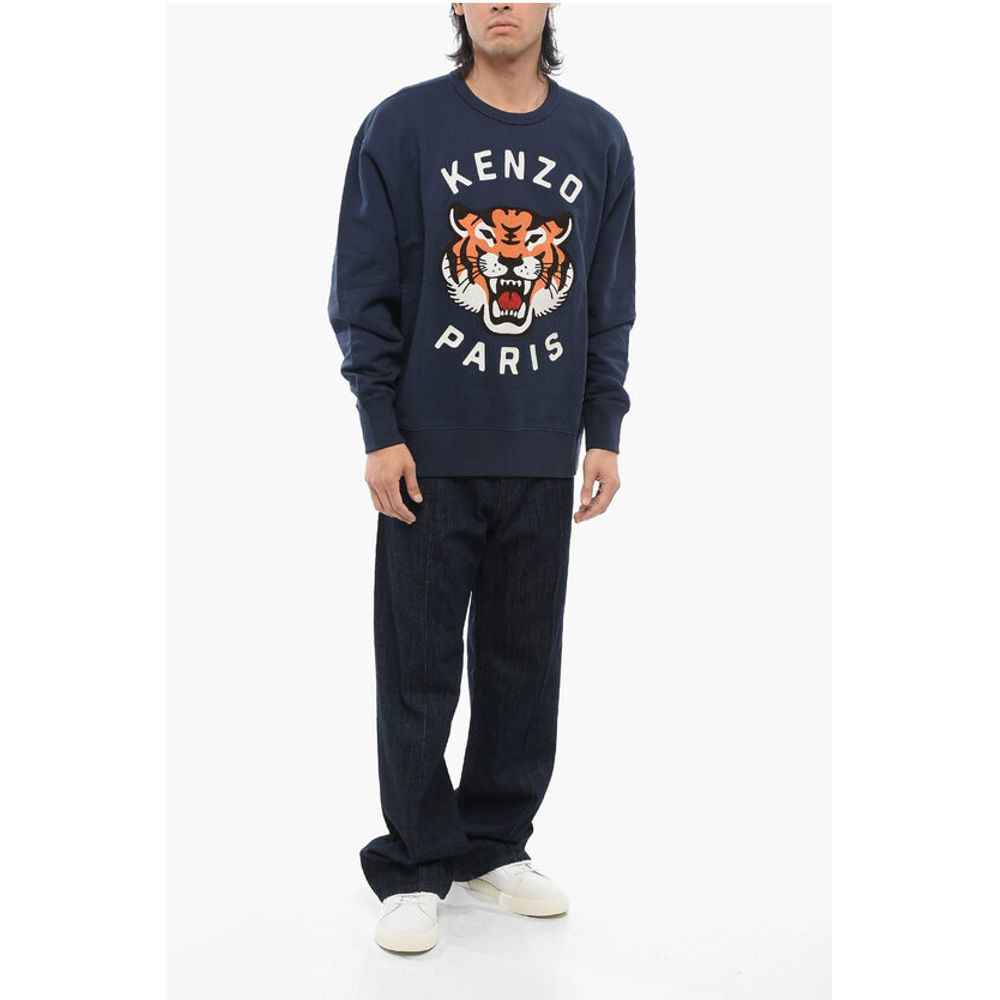 Kenzo Front Embroidered LUCKY TIGER Crew Neck Sweatshirt