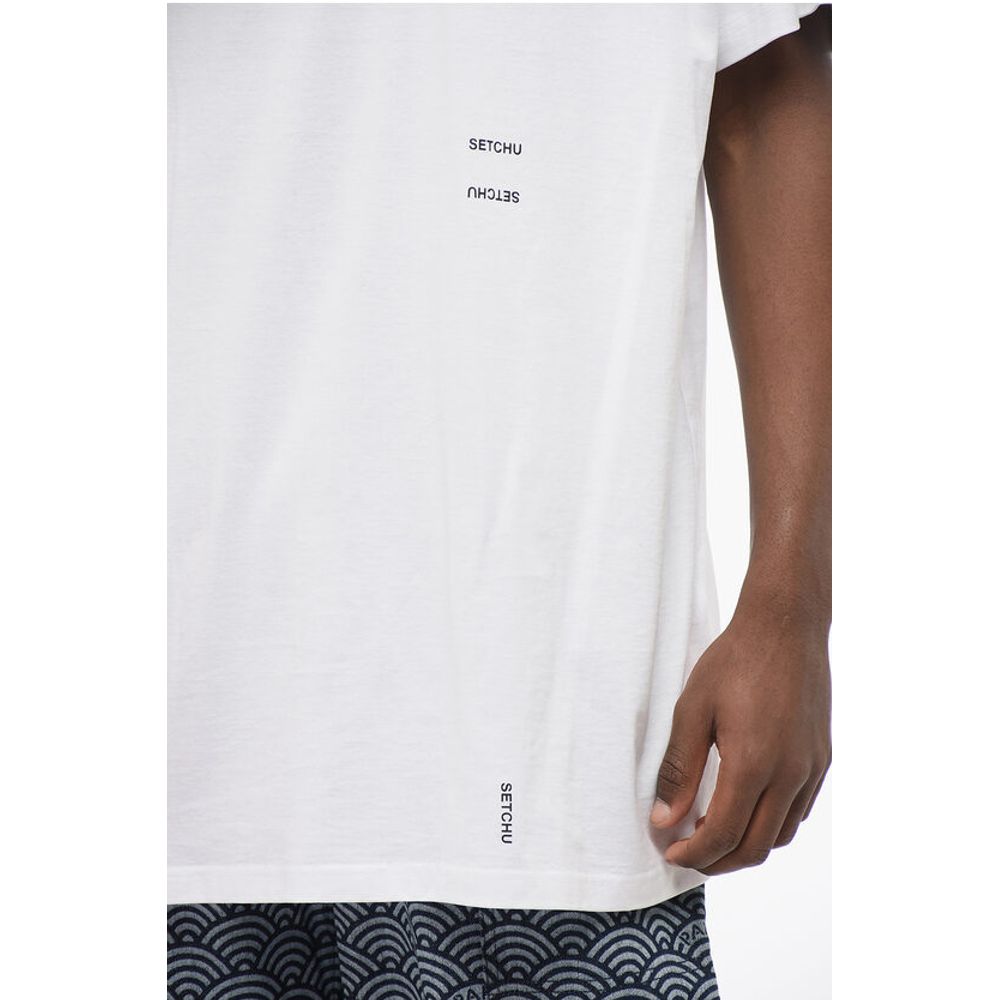 Setchu Crew Neck Cotton T-Shirt with Printed Logo