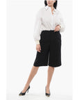 Ami Alexandre Mattiussi Wool Blend Pleated Shorts