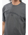Dolce & Gabbana Crew Neck Cotton T-Shirt with Printed Logo