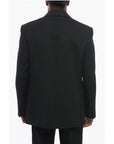 Valentino Double-breasted Virgin Wool Blazer with Tie Detail