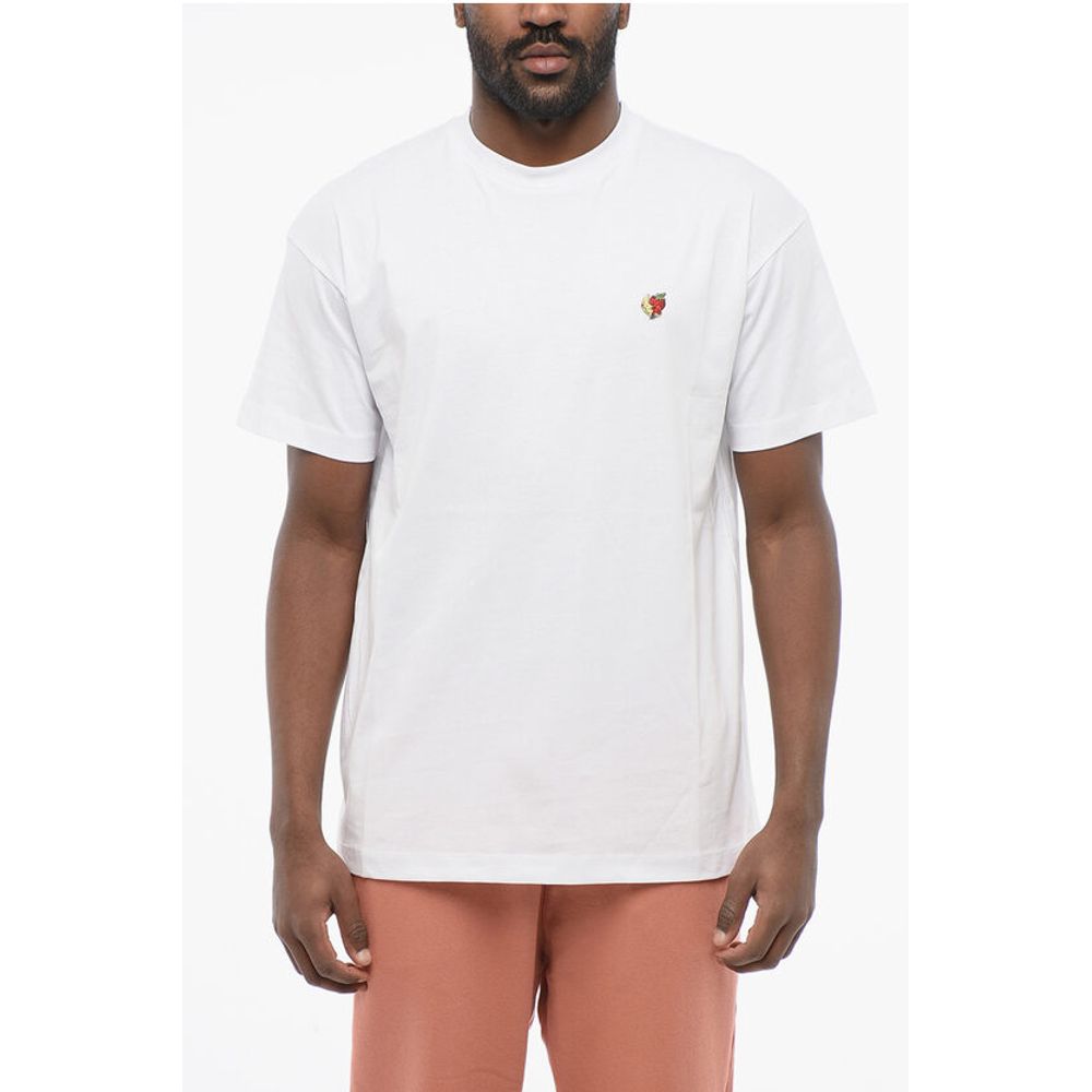 Sky High Farm Solid Color Crew-neck T-shirt With Embroidery