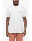 Sky High Farm Solid Color Crew-neck T-shirt With Embroidery