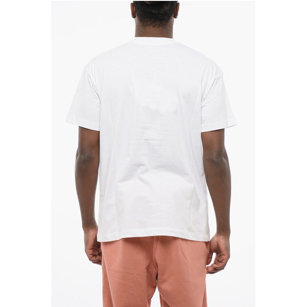 Sky High Farm Solid Color Crew-neck T-shirt With Embroidery