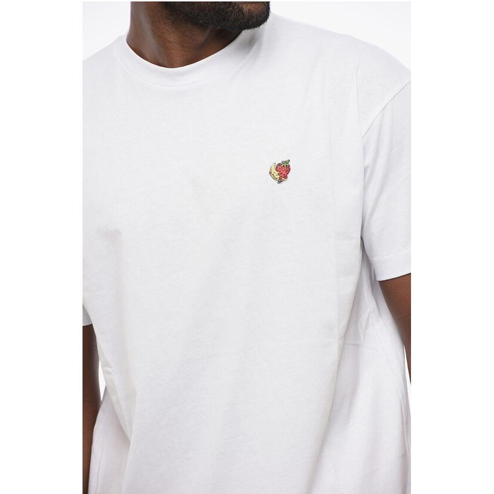 Sky High Farm Solid Color Crew-neck T-shirt With Embroidery