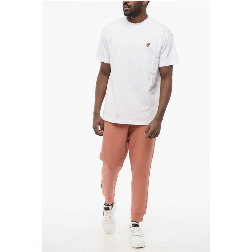 Sky High Farm Solid Color Crew-neck T-shirt With Embroidery