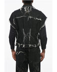 Airei Short Sleeved Denim Jacket with Frayed Details