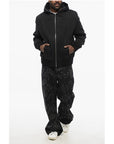 Airei Cotton Padded Jacket with Hood and Knit Edge