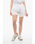 Finamore 1925 Solid Color Linen and Cotton Shorts with Elastic Waistband