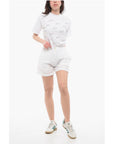 Finamore 1925 Solid Color Linen and Cotton Shorts with Elastic Waistband