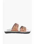 Prada Leather Sliders with Double Buckle