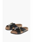 Valentino Leather Criss Cross Sliders with Rubber Sole