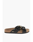 Valentino Leather Criss Cross Sliders with Rubber Sole