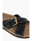 Valentino Leather Criss Cross Sliders with Rubber Sole