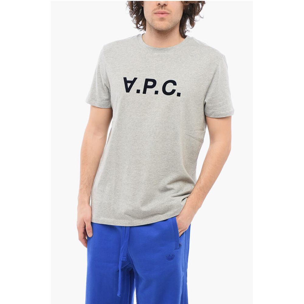 A.P.C. Solid Color Crew-neck T-Shirt with Flocked Logo