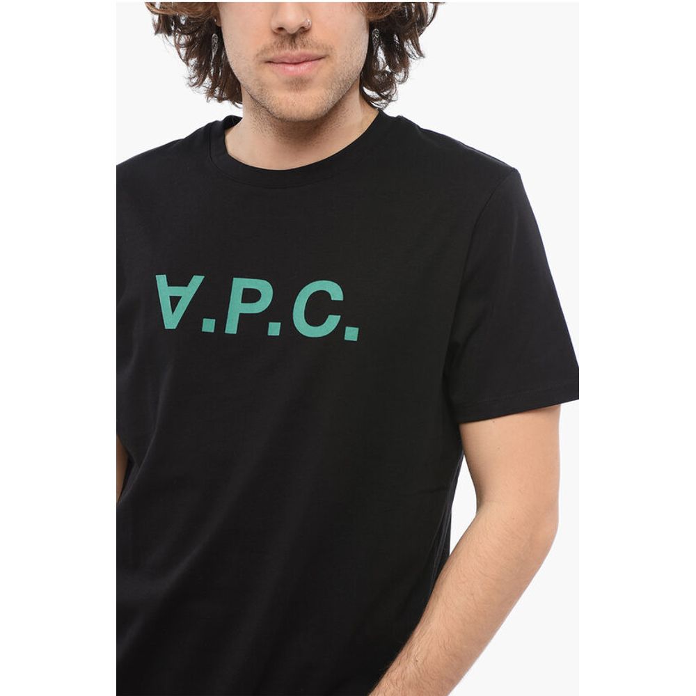 A.P.C. Solid Color Crew-neck T-Shirt with Flocked Logo