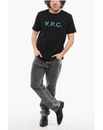 A.P.C. Solid Color Crew-neck T-Shirt with Flocked Logo