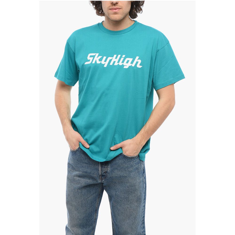 Sky High Farm Organic Cotton Crew-neck T-Shirt with Printed Logo