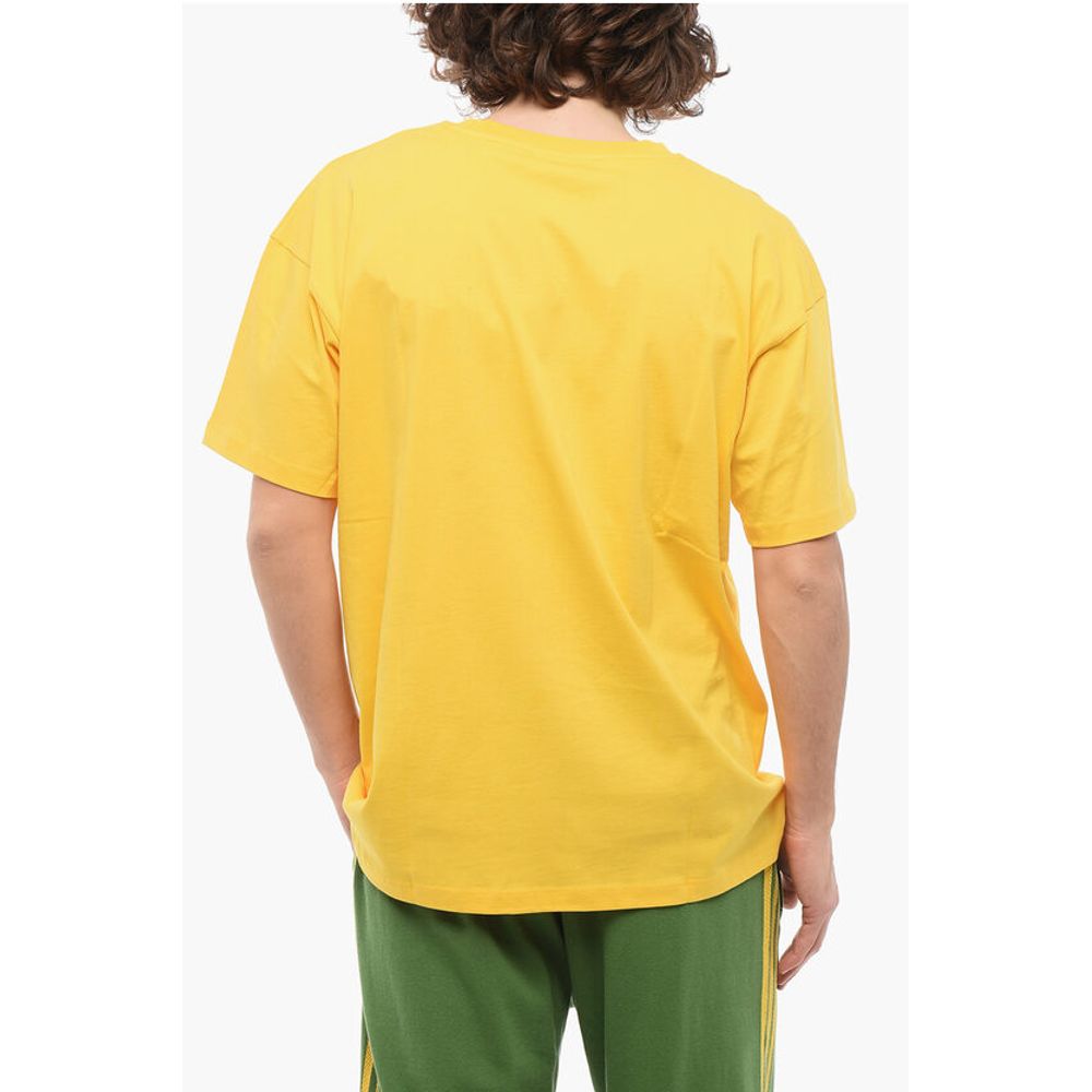 Sky High Farm Solid Color Crew-neck T-Shirt with Contrasting Print