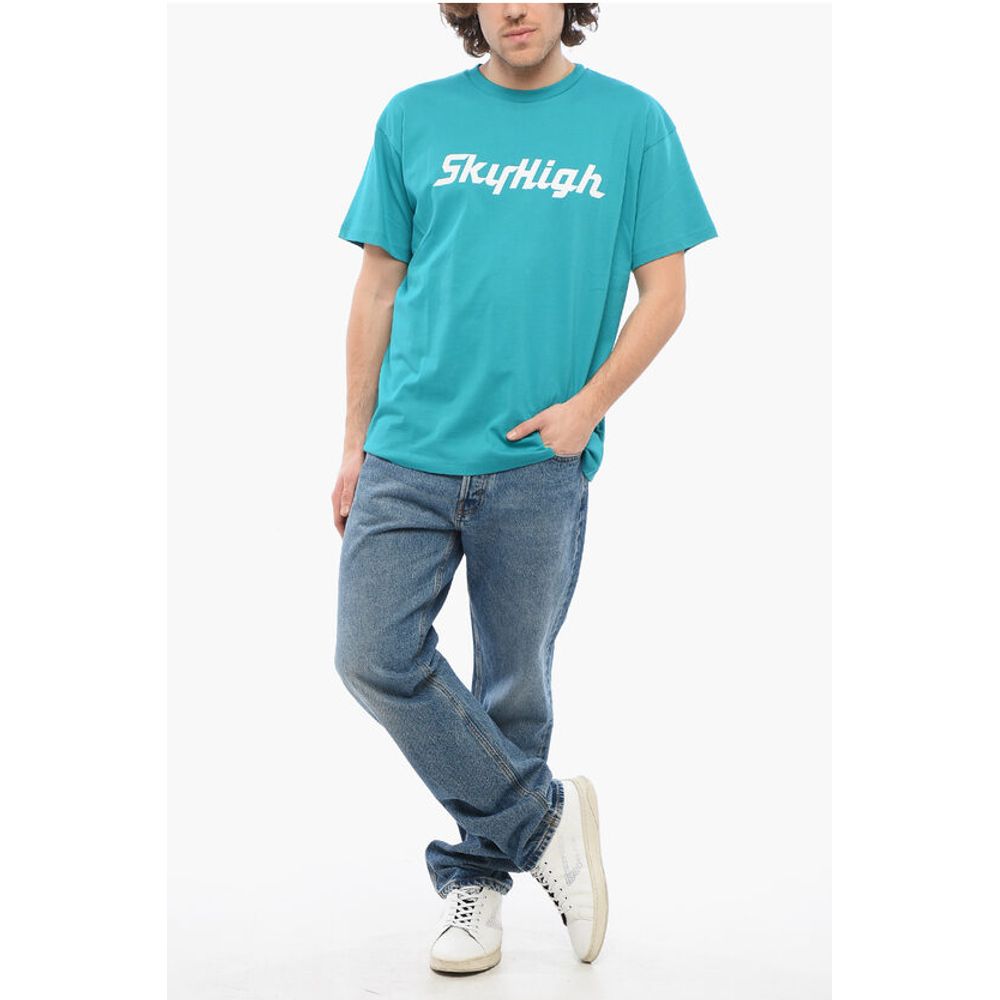 Sky High Farm Organic Cotton Crew-neck T-Shirt with Printed Logo